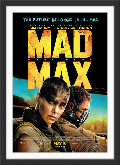 An original movie poster for the film Mad Max Fury Road