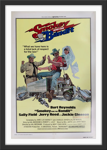 An original movie poster for the Burt Reynolds film Smokey and the Bandit