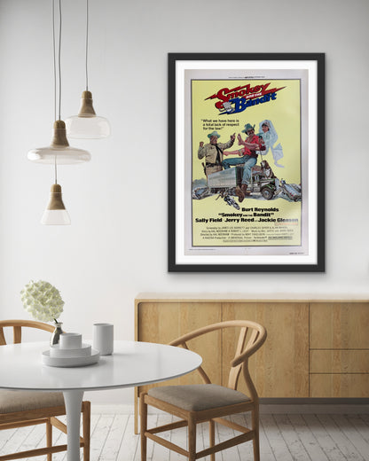 An original movie poster for the Burt Reynolds film Smokey and the Bandit