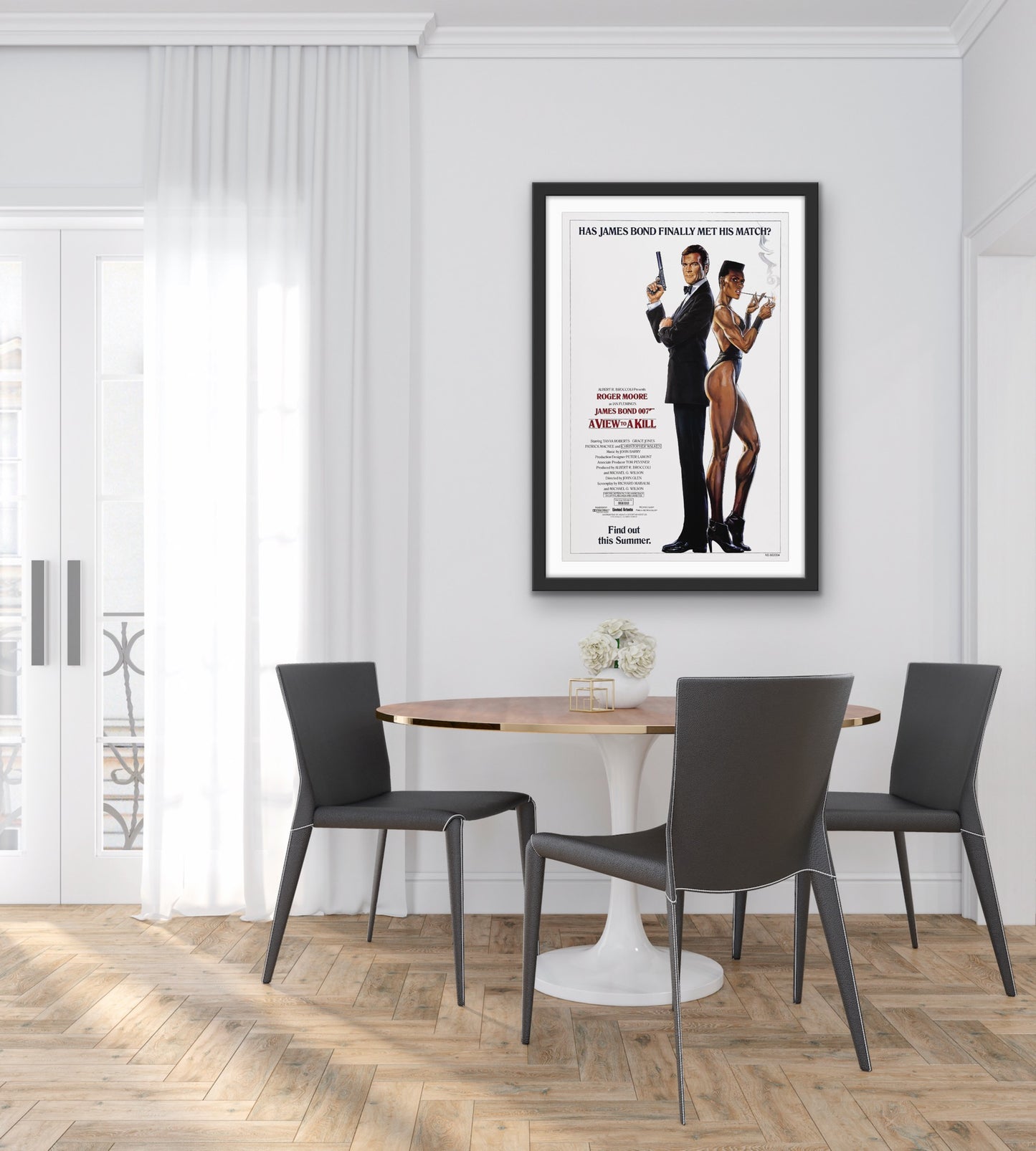An original movie poster for the James Bond film A View To A Kill