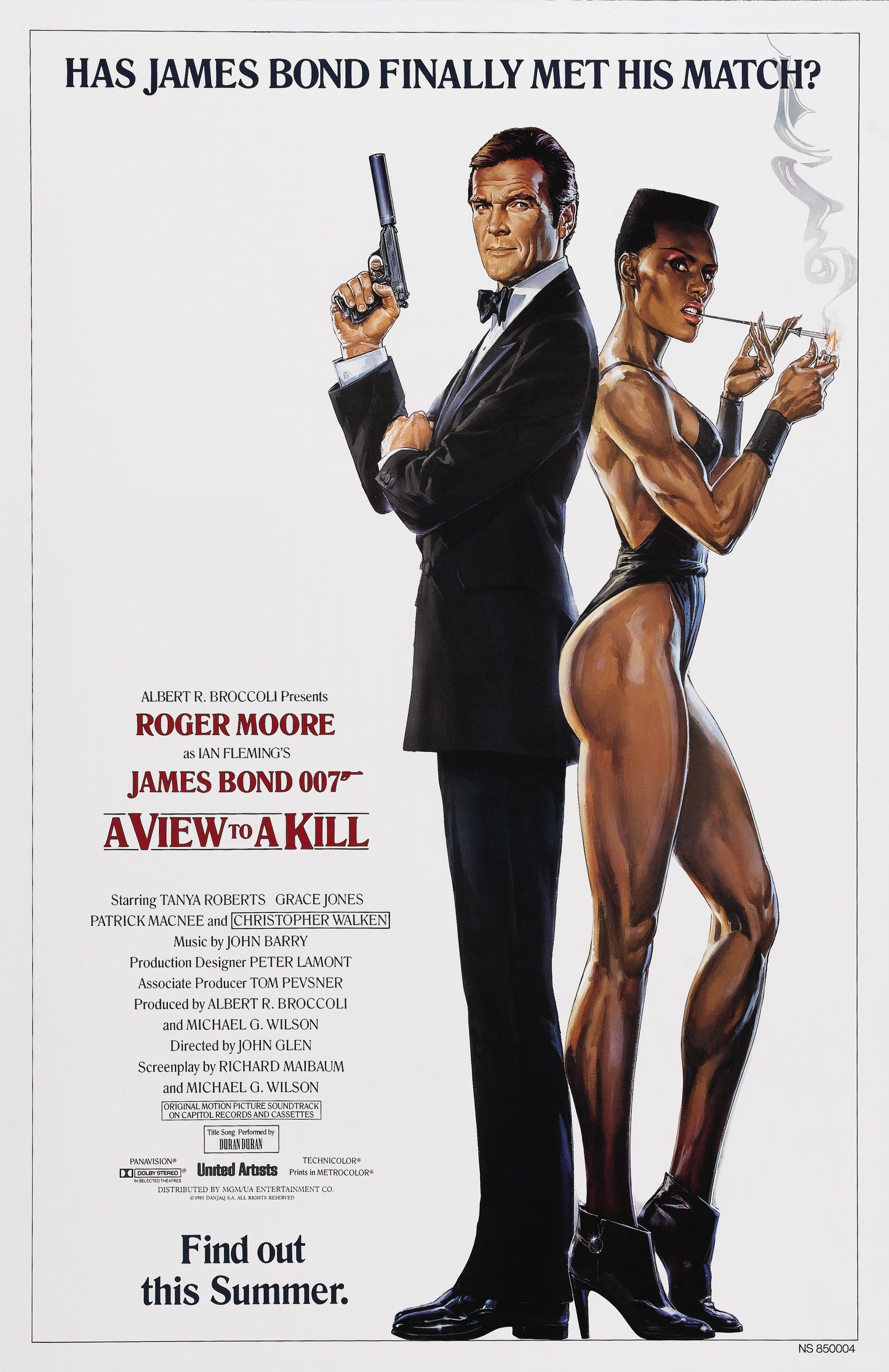 An original movie poster for the James Bond film A View To A Kill