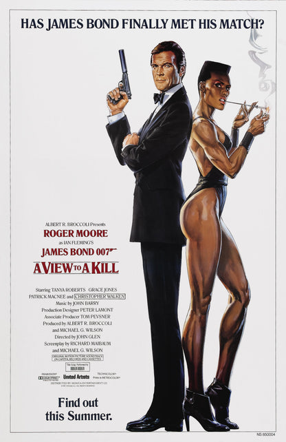 An original movie poster for the James Bond film A View To A Kill