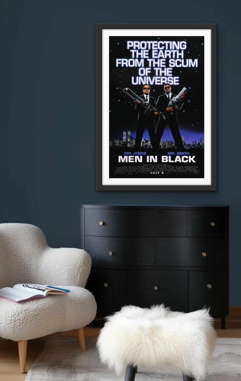 An original movie poster for the 1997 film Men In Black