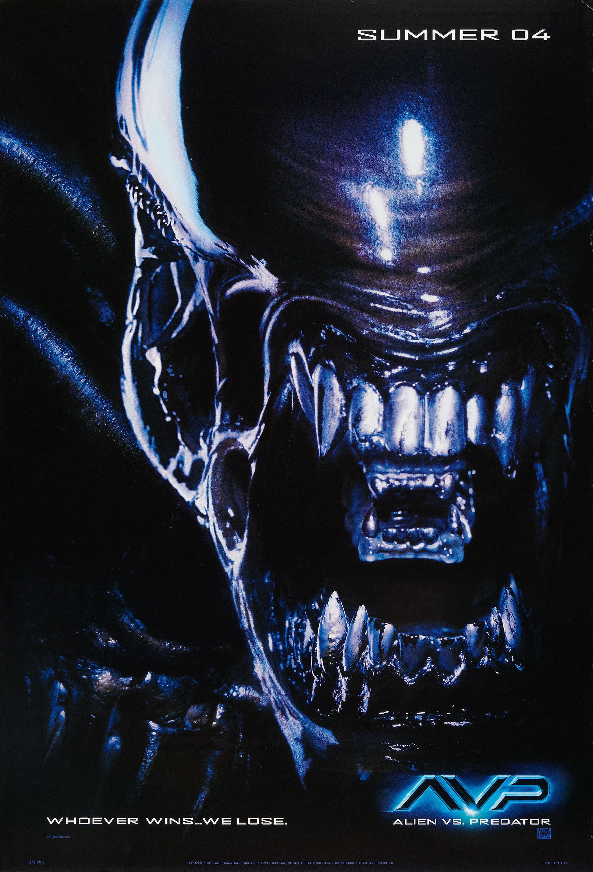 An original movie poster for the film Alien vs Predator