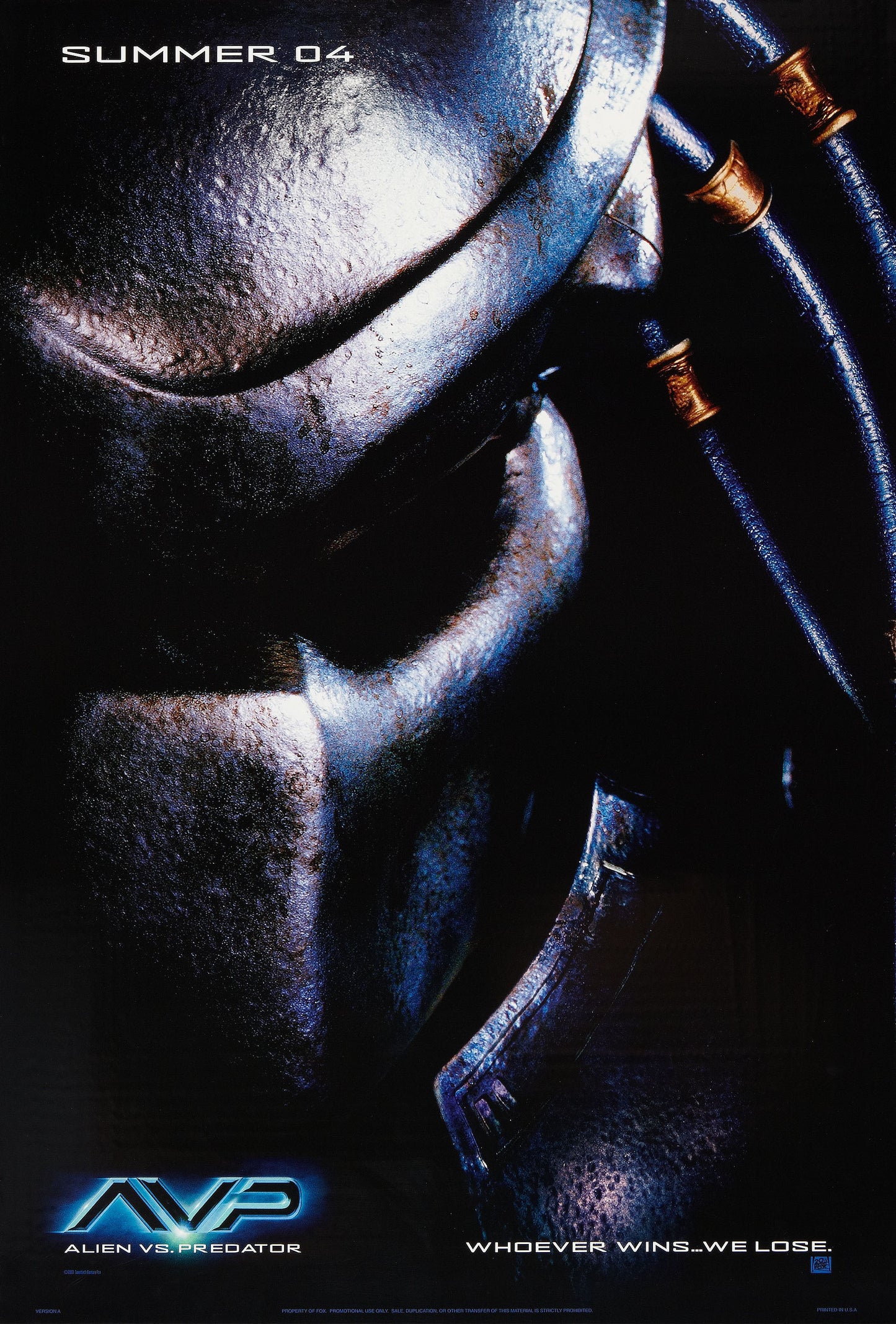 An original movie poster for the film Alien vs Predator