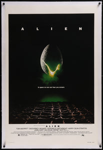 An original one sheet movie poster for the Ridley Scott film Alien