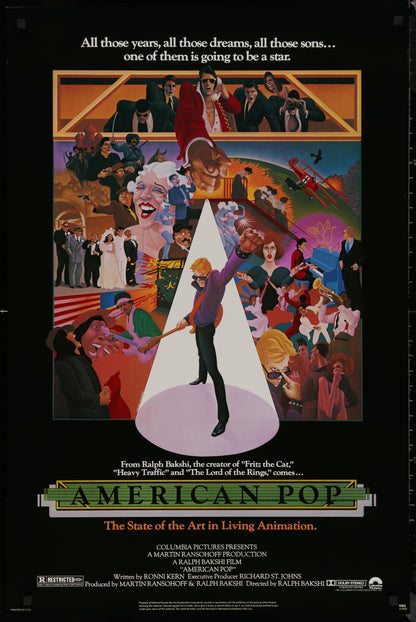 An original movie poster for the Ralph Bakshi film American Pop
