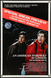 An original movie poster for the film An American Werewolf in London