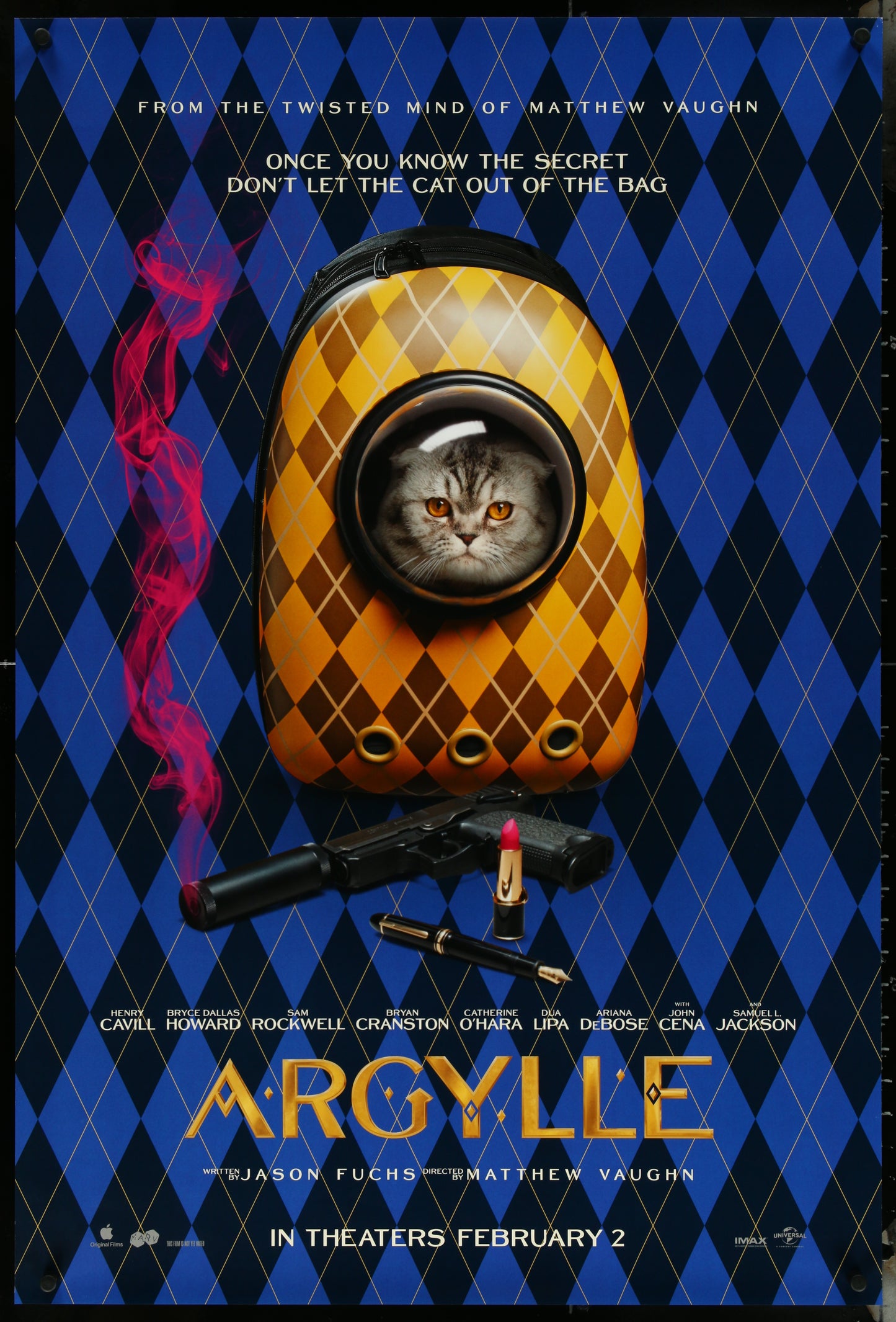 An original movie poster for the film Argylle