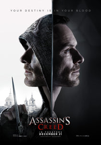 An original movie poster for the film Assassin's Creed