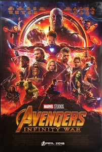 An original movie poster for the Marvel film Avenger Infinity War