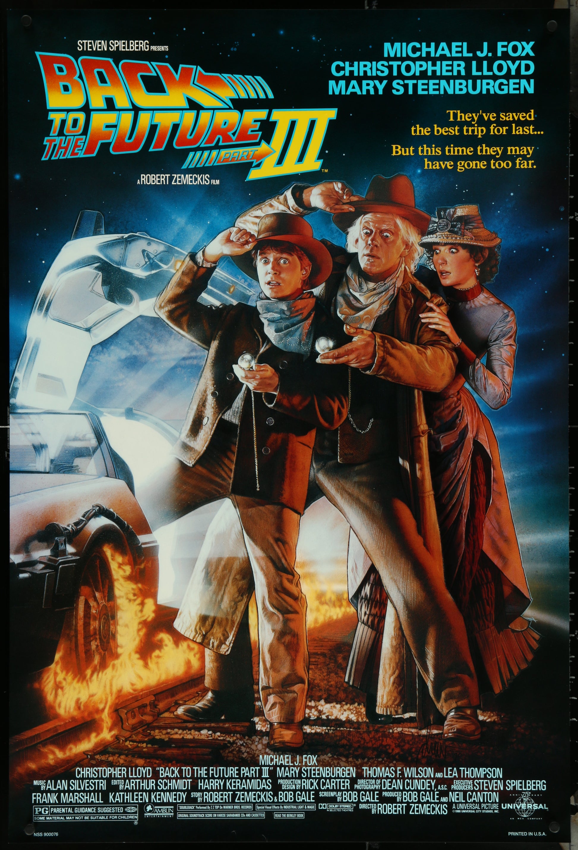 An original movie poster for the film Back to the Future 3 / III