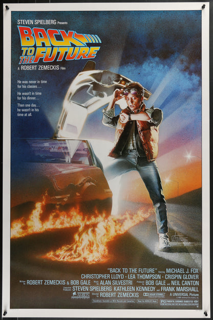 An original movie poster for the film Back To The Future