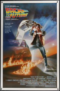 An original movie poster for the film Back To The Future