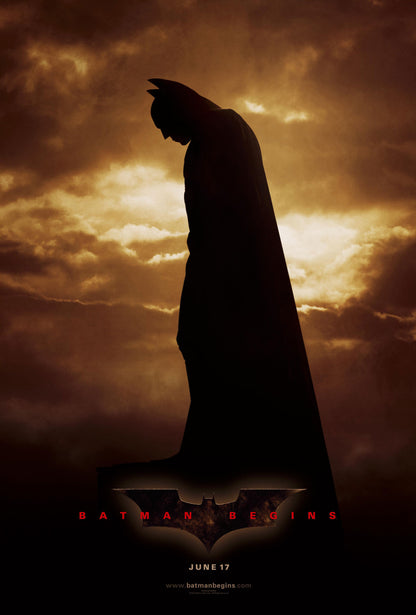 An original one sheet teaser movie poster for the film Batman Begins