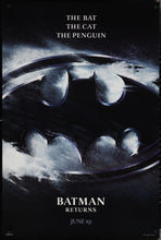 Load image into Gallery viewer, An original teaser one sheet movie poster for the film Batman Returns