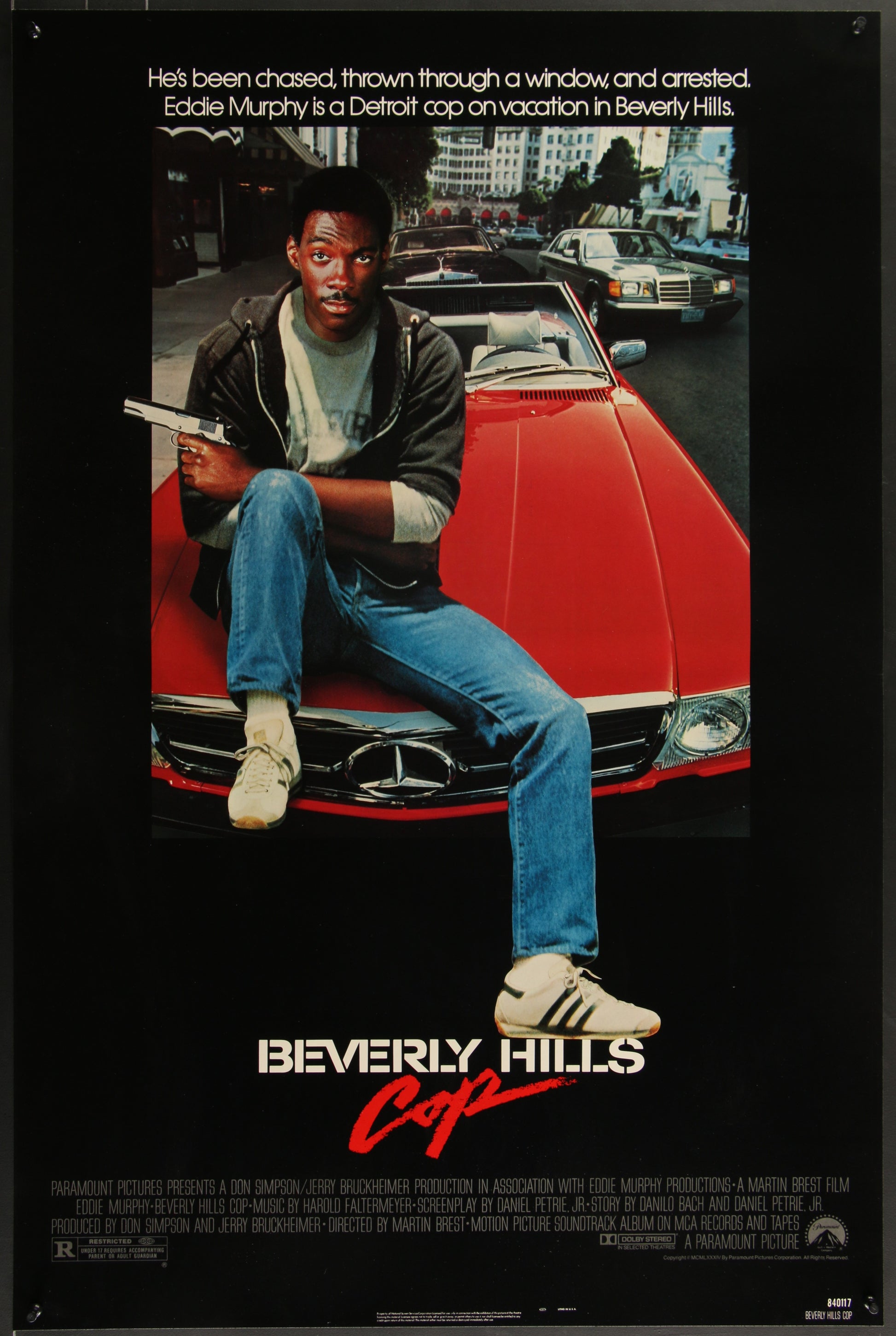 An original movie poster for the film Beverly Hills Cop