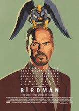 Load image into Gallery viewer, An original movie poster for the Michael Keaton film Birdman or (The Unexpected Virtue of Ignorance)