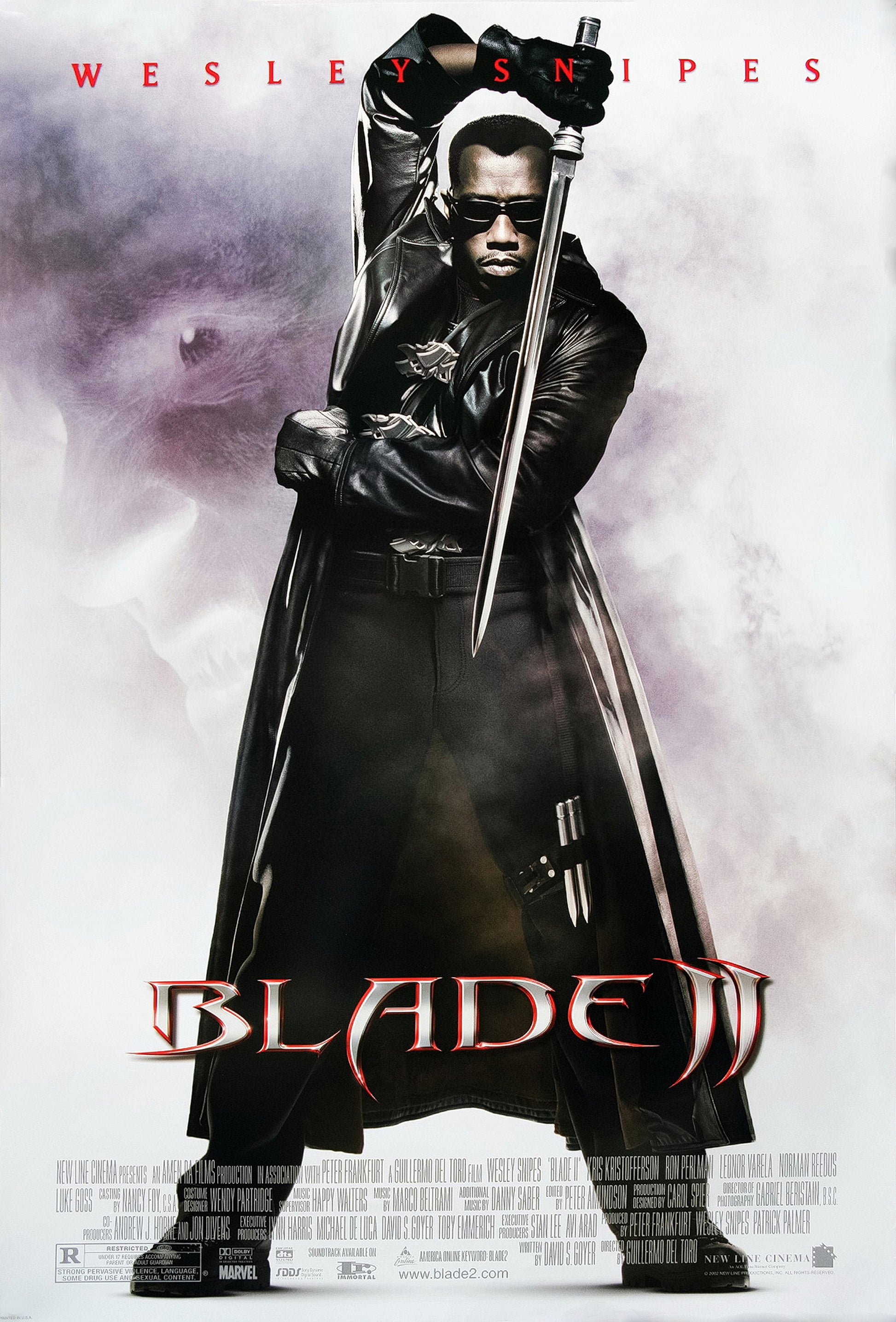An original movie poster for the Wesley Snipes film Blade 2 / II