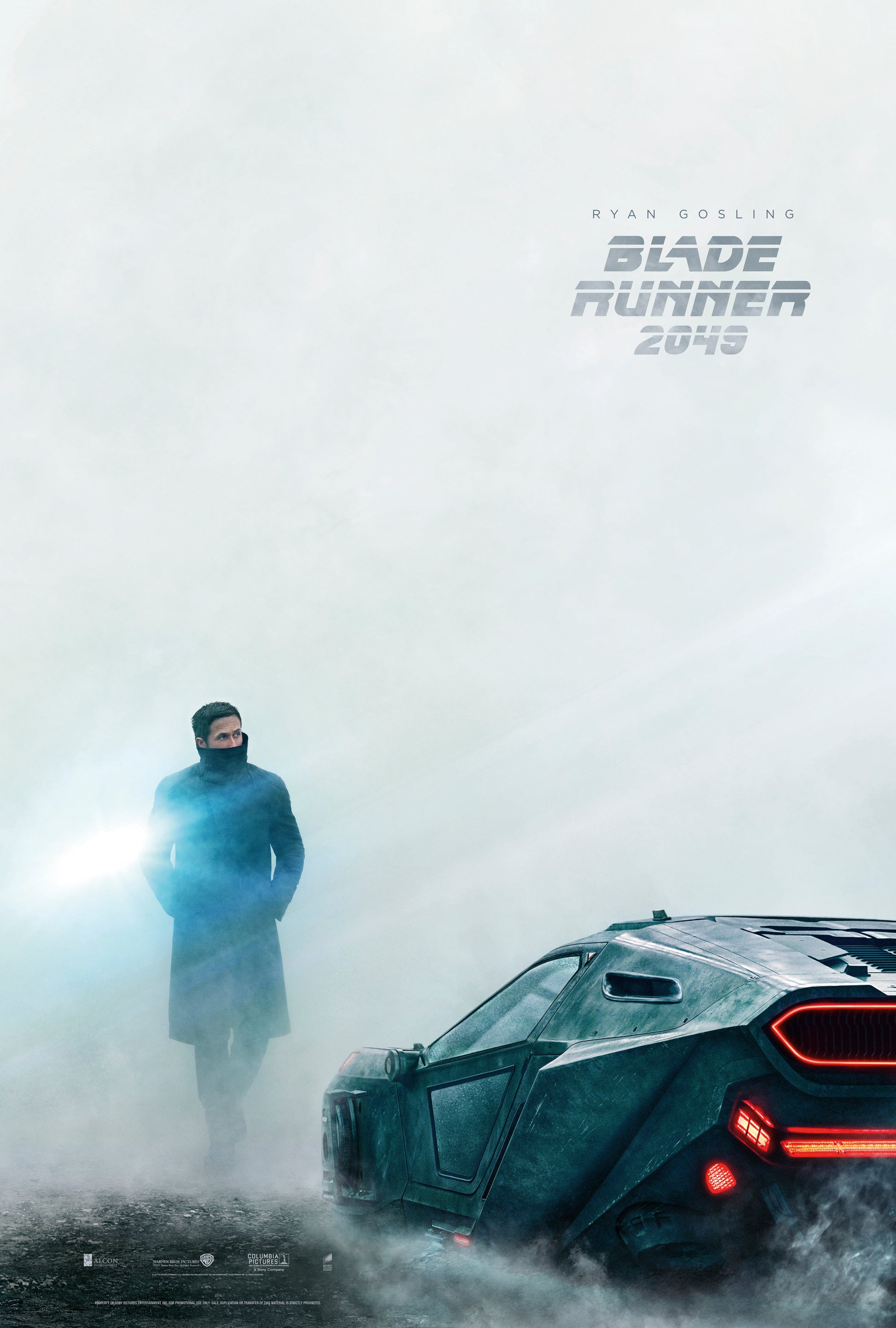 An original movie poster for the Denis Villeneuve film Blade Runner 2049