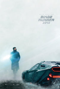 An original movie poster for the Denis Villeneuve film Blade Runner 2049