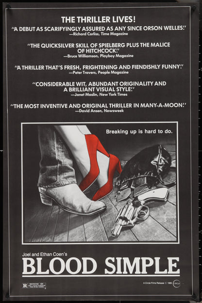 An original movie poster for the Coen Brothers' film Blood Simple