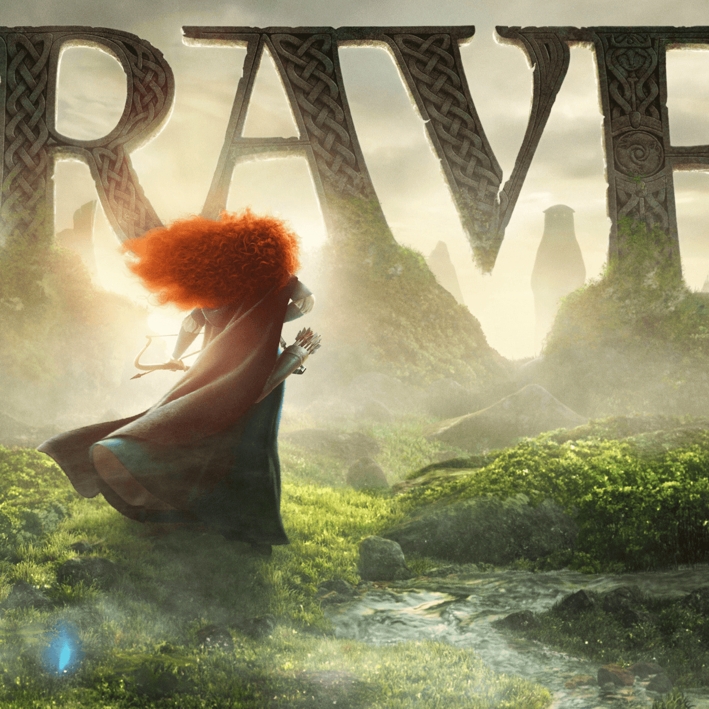 An original movie poster for the animated Disney Pixar film Brave