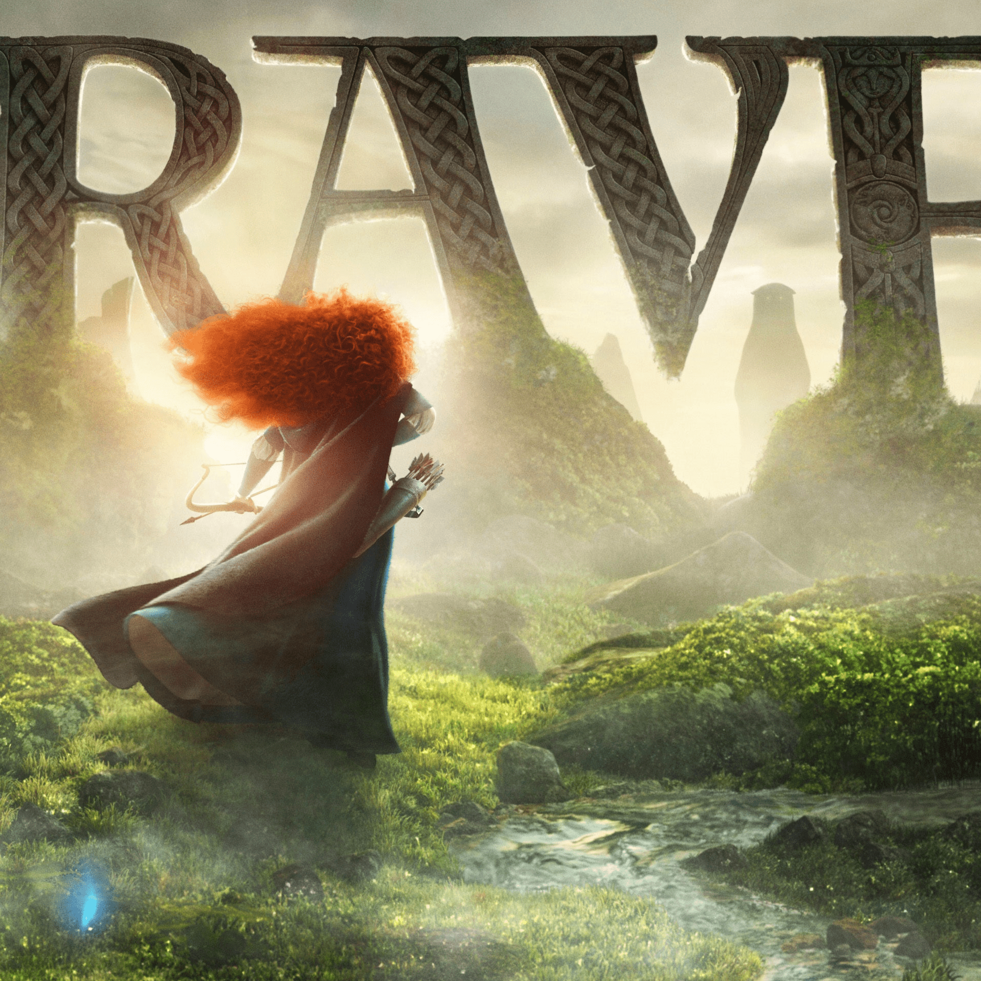 An original movie poster for the animated Disney Pixar film Brave