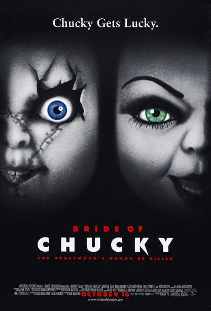 An original movie poster for the film Bride of Chucky (Child's Play 4)