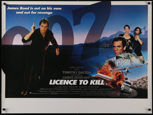 An original UK quad movie poster for the James Bond film License / Licence to Kill
