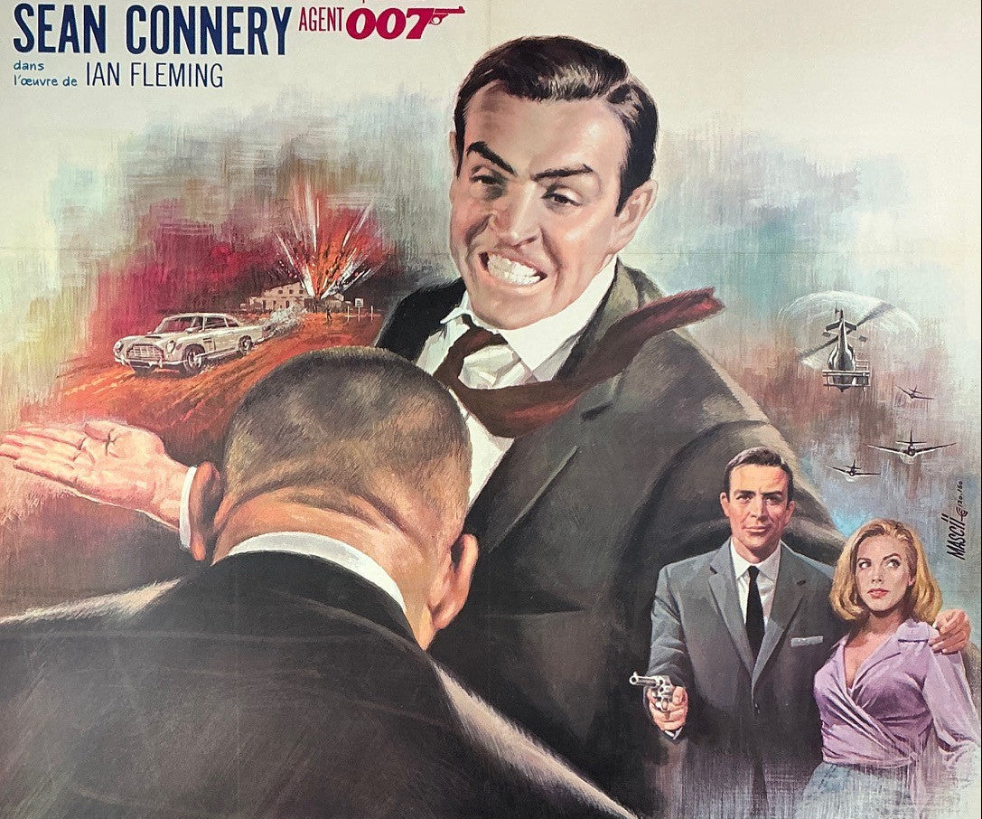 An original French grande movie poster for the James Bond film Goldfinger, with artwork by Jean Mascii