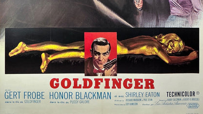 An original French grande movie poster for the James Bond film Goldfinger, with artwork by Jean Mascii