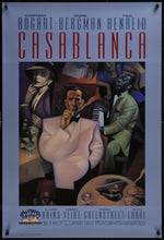 Load image into Gallery viewer, An original movie poster for the 1989 50th anniversary release of the film Casablanca