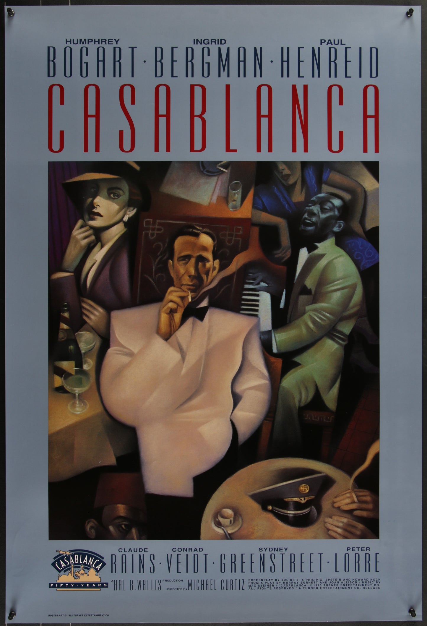 An original movie poster for the film Casablanca