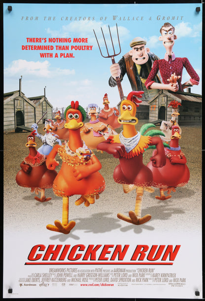 An original movie poster for the Aardman animation film Chicken Run