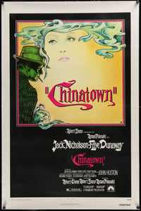 An original movie poster for the Roman Polanski film Chinatown with artwork by Jim Pearsall