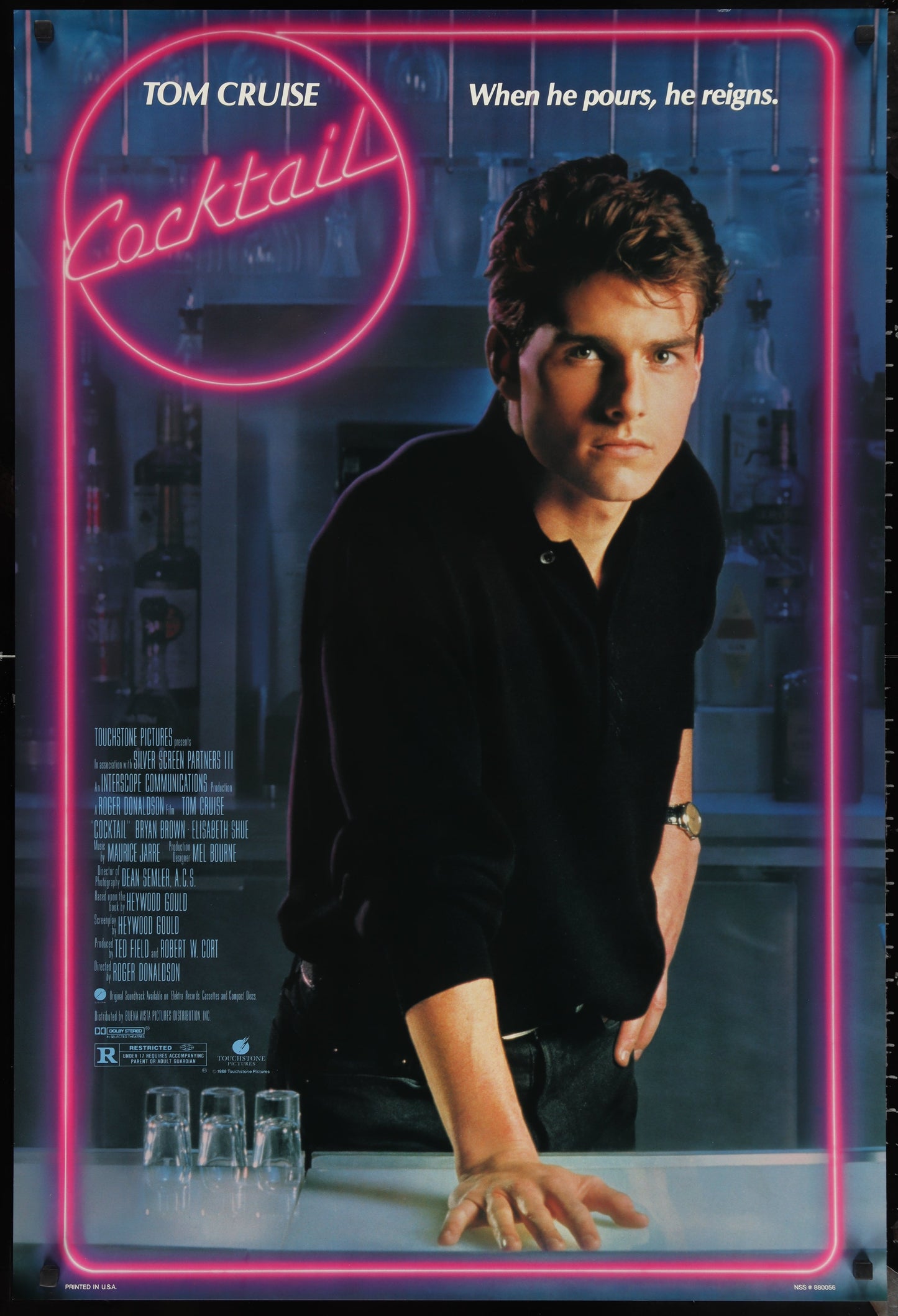 An original movie poster for the film Cocktail