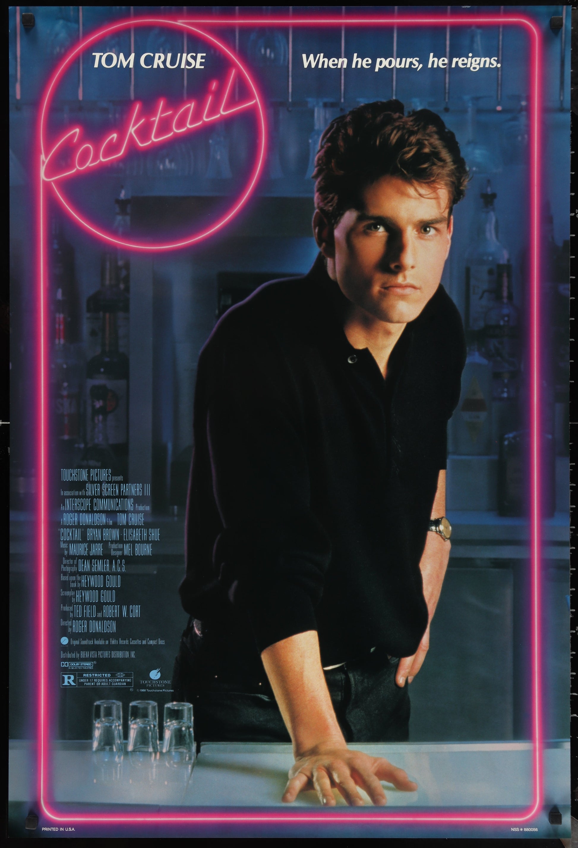 An original movie poster for the film Cocktail