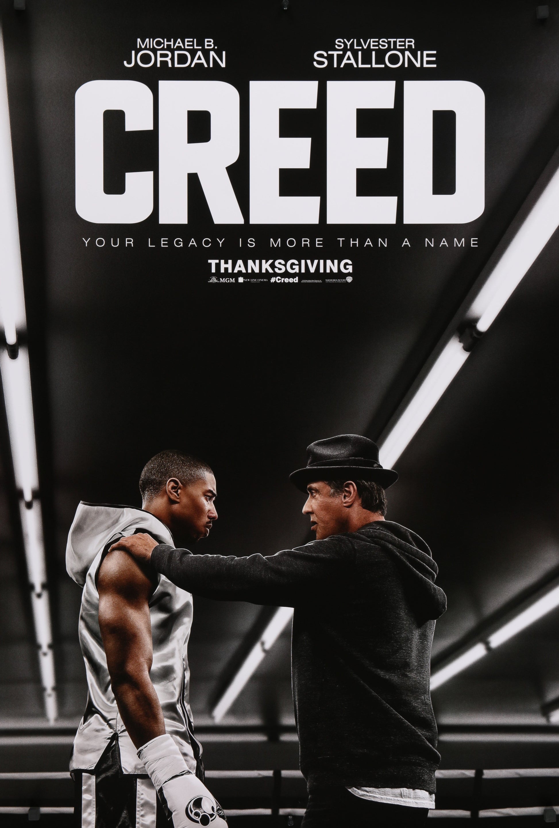 An original movie poster for the Rocky film Creed