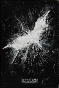 An original movie poster for the Christopher Nolan Batman film The Dark Knight Rises