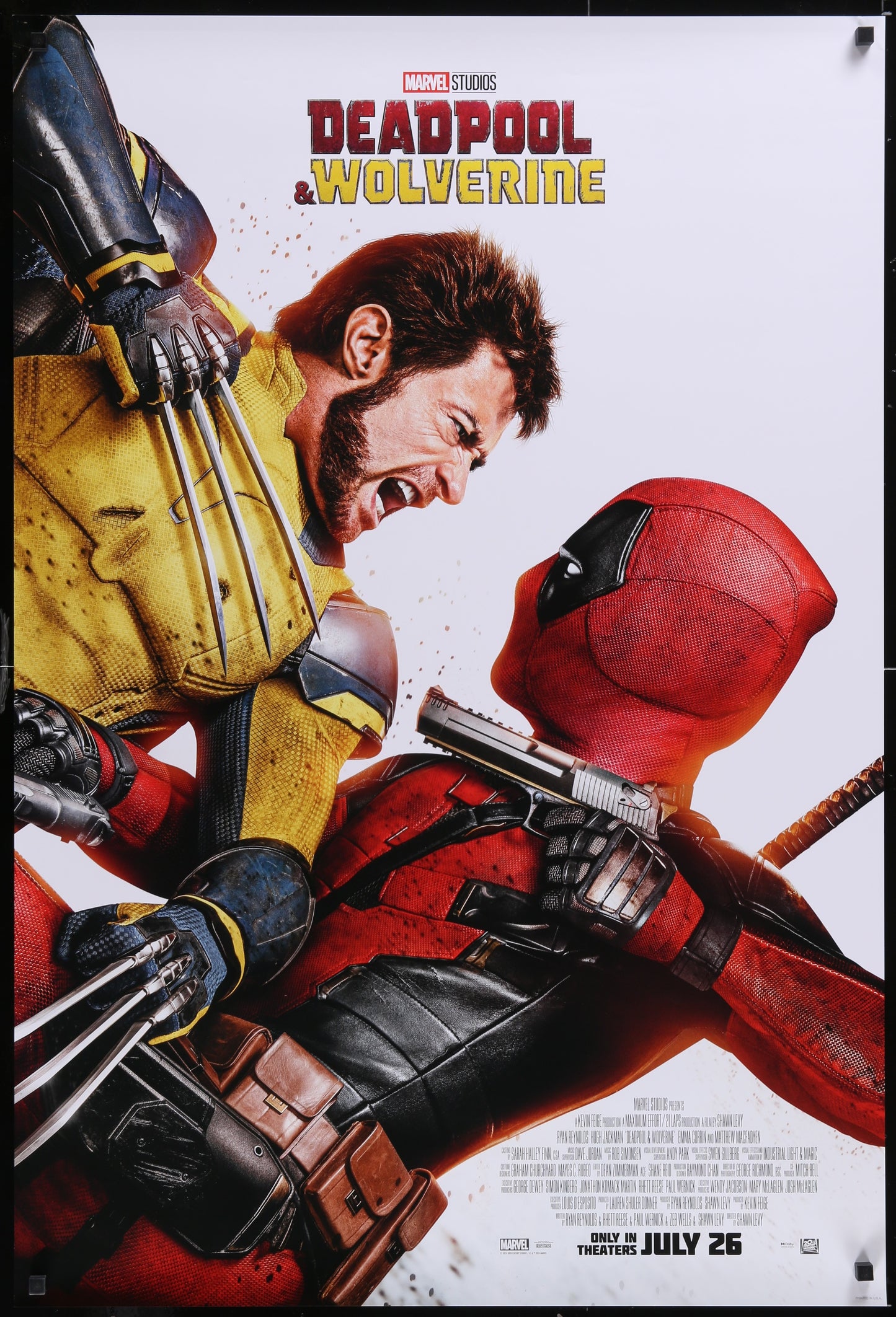 An original movie poster for the film Deadpool and Wolverine