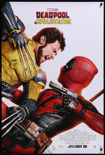 An original movie poster for the film Deadpool and Wolverine