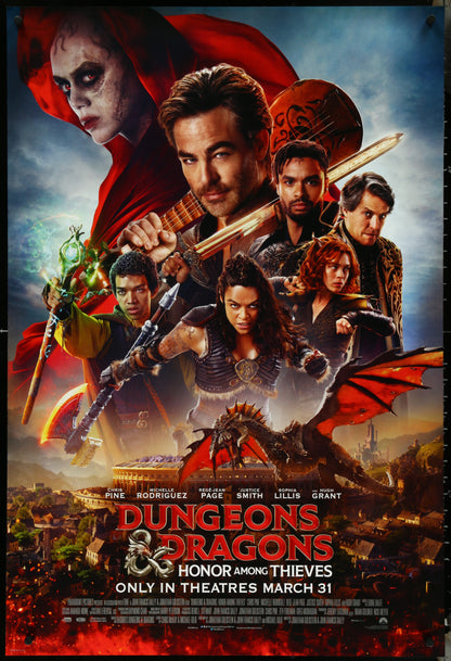 An original movie poster for the film Dungeons and Dragons : Honor Amongst Thieves