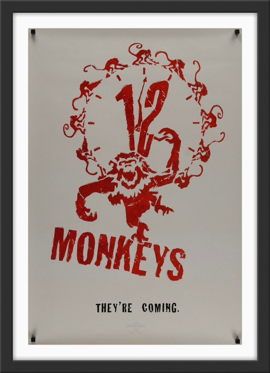 An original movie poster for the Terry Gilliam film 12 Monkeys
