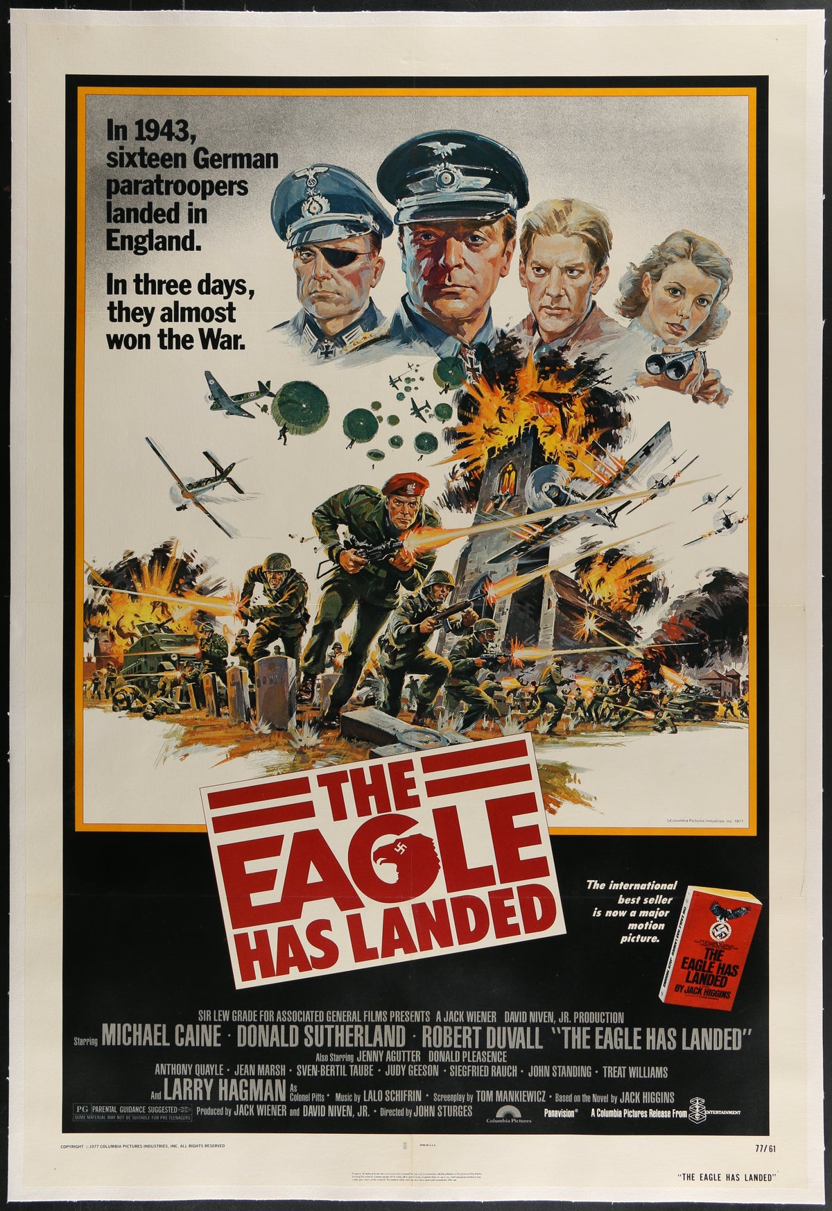 An original movie poster for the film The Eagle Has Landed