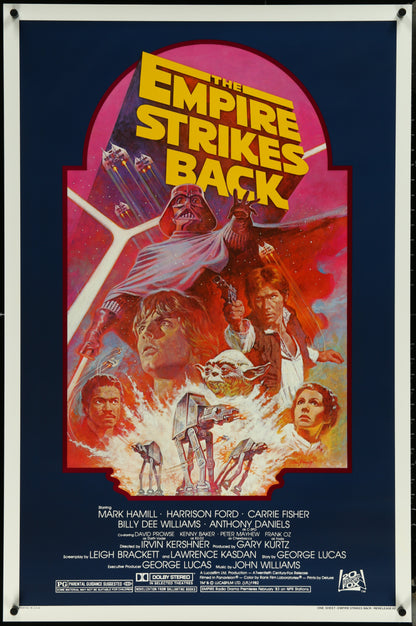 An original movie poster for the Star Wars film The Empire Strikes Back