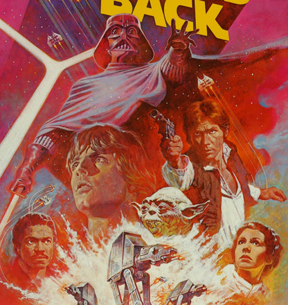 An original movie poster for the Star Wars film The Empire Strikes Back