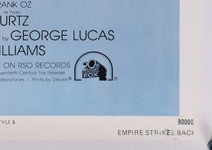 An original movie poster for the Star Wars film The Empire Strikes Back