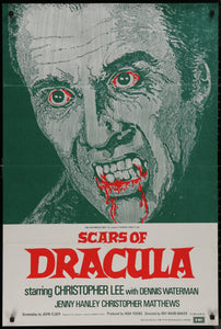 An original movie poster for the Hammer horror film Scars of Dracula