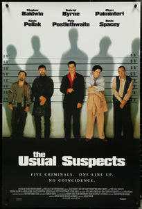 An original movie poster for the film The Usual Suspects